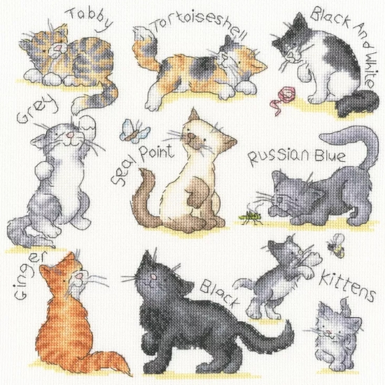 Picture of Meow Cats Cross Stitch Kit By Bothy Threads