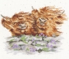 Picture of Blown Away Highland Cows - (Hannah Dale) Cross Stitch Kit by Bothy Threads
