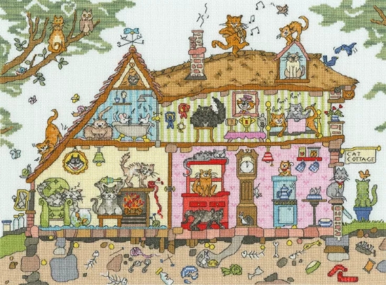 Picture of Cat Cottage - Cut Thru' House by Bothy Threads