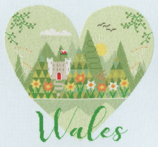 Picture of Wild at Heart: Heart of Wales Cross Stitch Kit By Bothy Threads