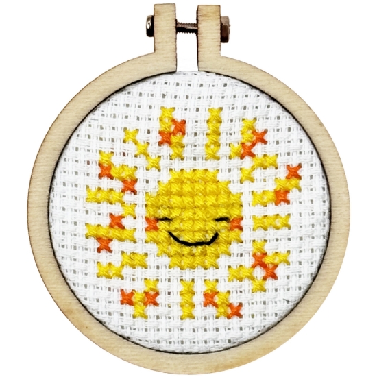 Picture of You are my sunshine (Sun) - Mini Matchbox Cross Stitch Kit With Hoop