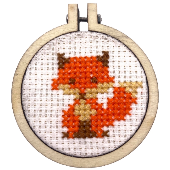 Picture of For fox sake! (Fox) - Mini Matchbox Cross Stitch Kit With Hoop