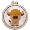 Picture of Och aye the moo (Highland Cow) - Mini Matchbox Cross Stitch Kit With Hoop