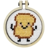 Picture of A birthday toast! (toast) - Mini Matchbox Cross Stitch Kit With Hoop