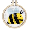 Picture of Bee happy! (bee) - Mini Matchbox Cross Stitch Kit With Hoop