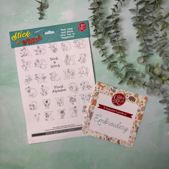 Picture of Floral Alphabet Letters Sampler Stick & Stitch Embroidery Magic Paper