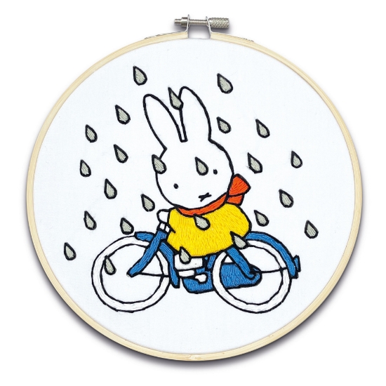 Picture of Miffy Cycling Embroidery Kit With a Hoop