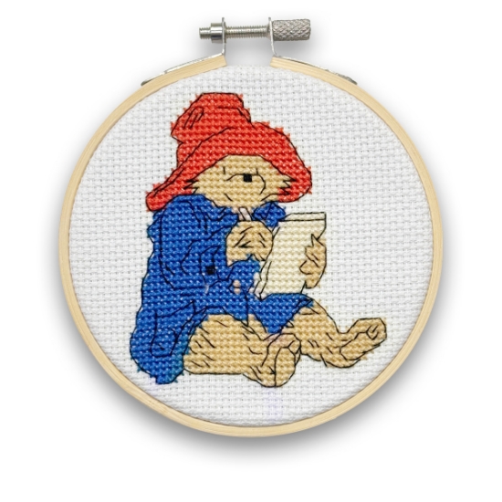 Picture of  Writing Home (Paddington Bear) Mini Cross Stitch Kit With Hoop