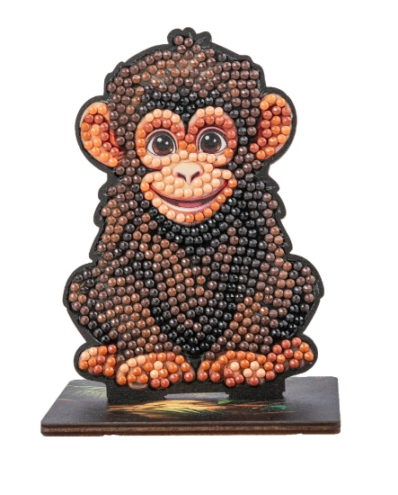 Picture of Chimp - Wildlife Crystal Art Buddy Kit