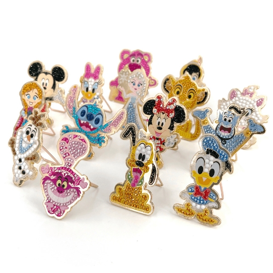 Picture of Crystal Art Pin Badge Blind Bag - 1 of 15 Collectible Pin Badges, Mystery Pack, Sparkling Diamond Art for Disney Fans