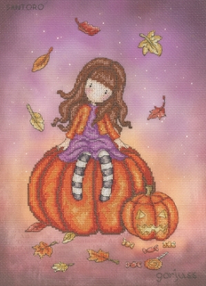 Show details for Pumpkin Perch - (Gorjuss) Cross Stitch Kit by Bothy Threads Picture of Pumpkin Perch - (Gorjuss) Cross Stitch Kit by Bothy Threads