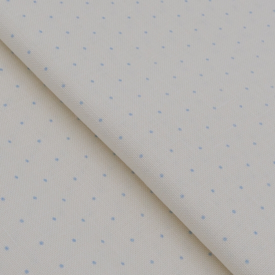 Picture of Zweigart White With Blue Dots 28 Count Cashel Linen Evenweave (1129)
