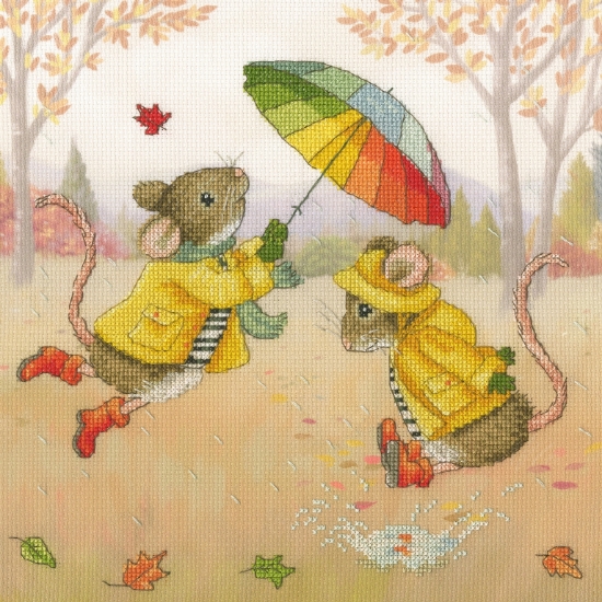 Picture of Sunshine And Showers (On A Mice Adventure) Cross Stitch Kit by Bothy Threads