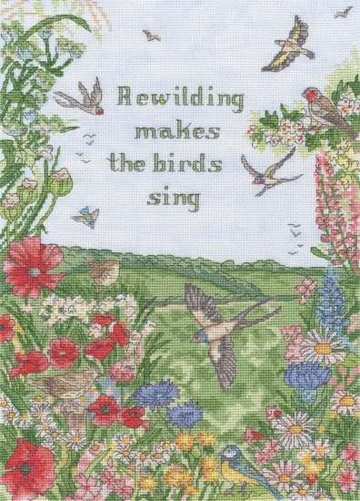 Picture of Rewild And Sing (Amanda Loverseed) Cross Stitch Kit By Bothy Threads