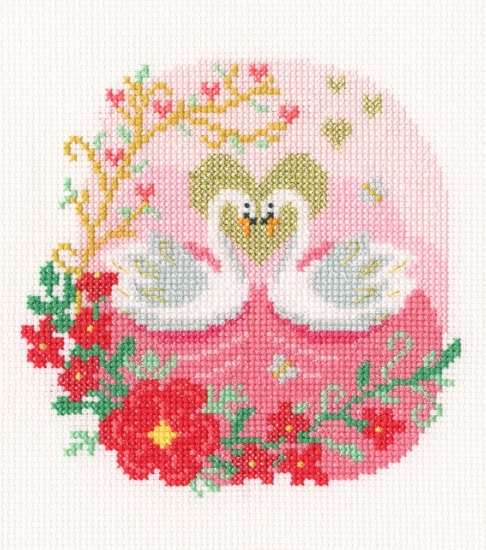 Picture of Cherished Love (Paper Rose) Cross Stitch Kit By Bothy Threads