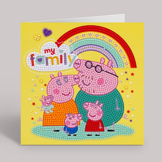 Picture of My Family 18x18cm Crystal Art Card (Peppa Pig)