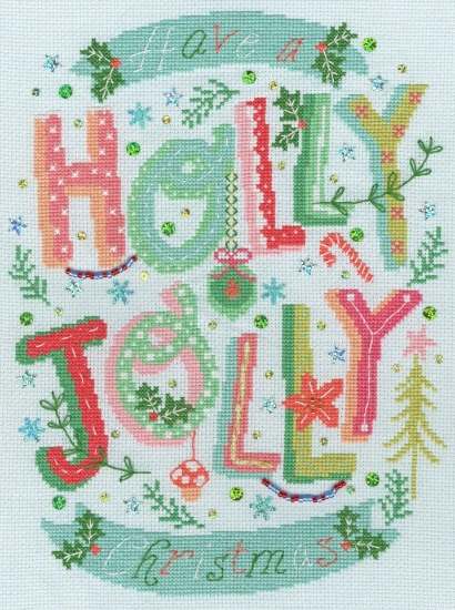 Picture of Holly Jolly Christmas Cross Stitch Kit By Bothy Threads