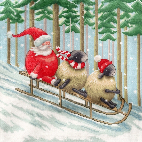 Picture of Santa's Sled Squad (Lucy Pittaway) Cross Stitch Kit By Bothy Threads