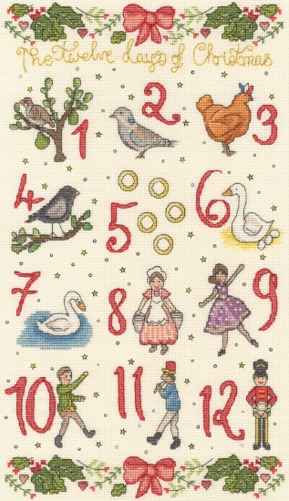 Picture of Five Gold Rings Cross Stitch Kit By Bothy Threads