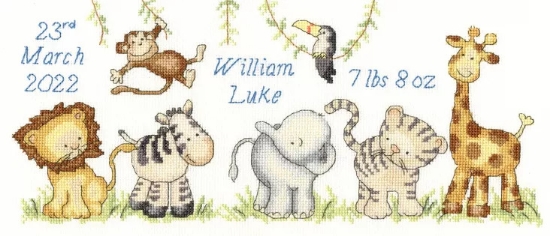 Picture of Jungle Welcome Sampler Cross Stitch Kit by Bothy Threads