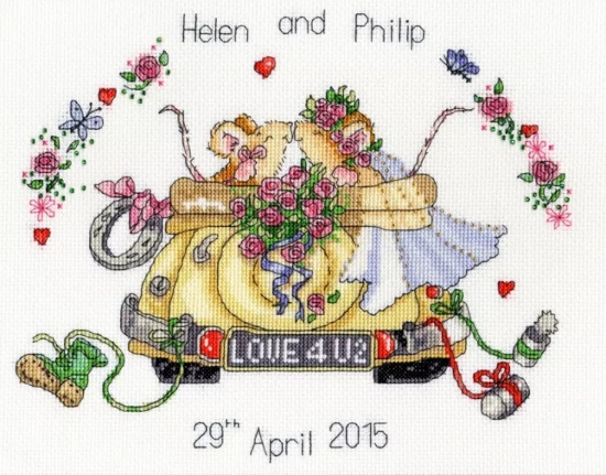 Picture of Just Married Sampler Cross Stitch Kit by Bothy Threads