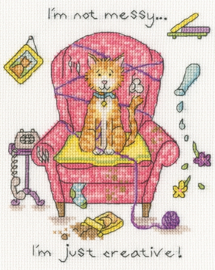 Picture of Crafty Cat Cross Stitch Kit By Bothy Threads