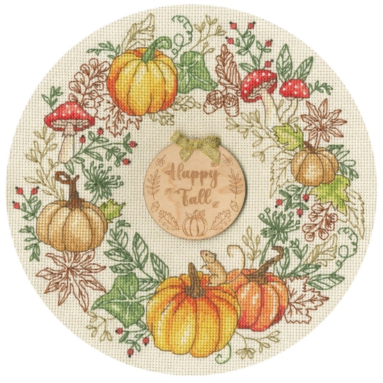 Picture of Autumn Wreath (Jane Sunner Wreaths) Cross Stitch Kit By Bothy Threads