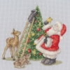 Picture of North Pole Star Santa and Tree Cross Stitch Kit By Bothy Threads