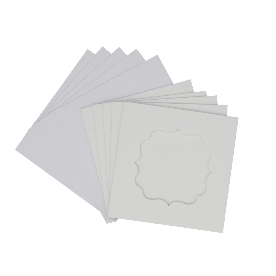 Picture of Fancy Frame aperture square cards - White (Pack of 5)