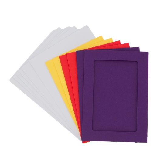 Picture of Rectangular Aperture A6 Cards - Bright Mixed Colours (Pack Of 6)