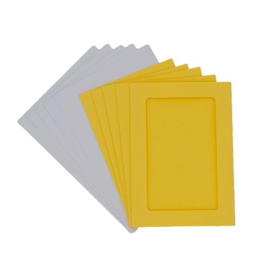 Picture of Rectangular Aperture A6 Cards - Yellow (Pack Of 5)