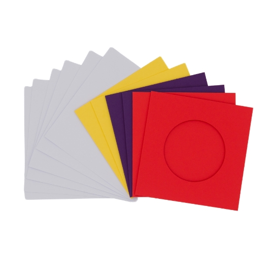 Picture of Round aperture square cards - Bright Mixed Colours (Pack of 6)
