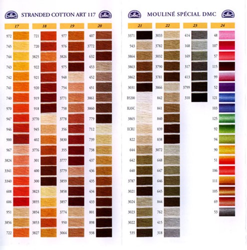 dmc stranded cotton colour chart shade card stitchtastic dmc embroidery floss conversion chart
