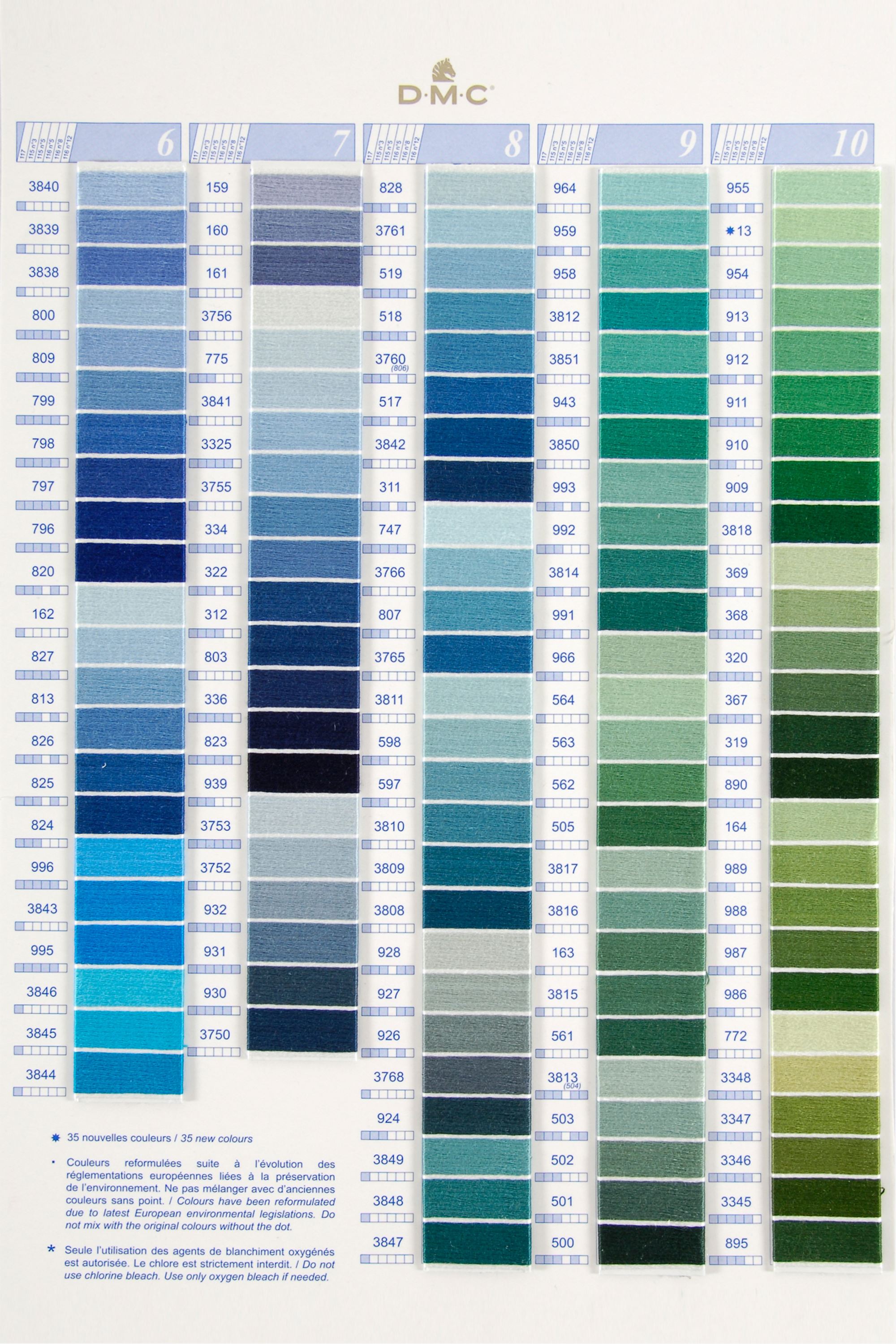 Dmc Embroidery Floss Colour Chart