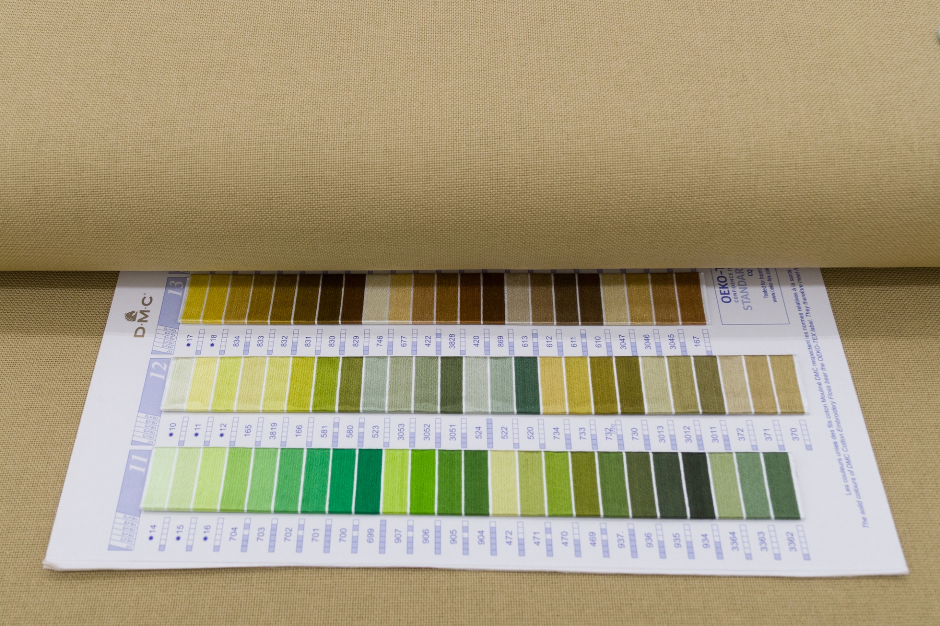 Zweigart Olive Sand Green 28 Count Brittney Cotton Evenweave (3040) (Multiple Si