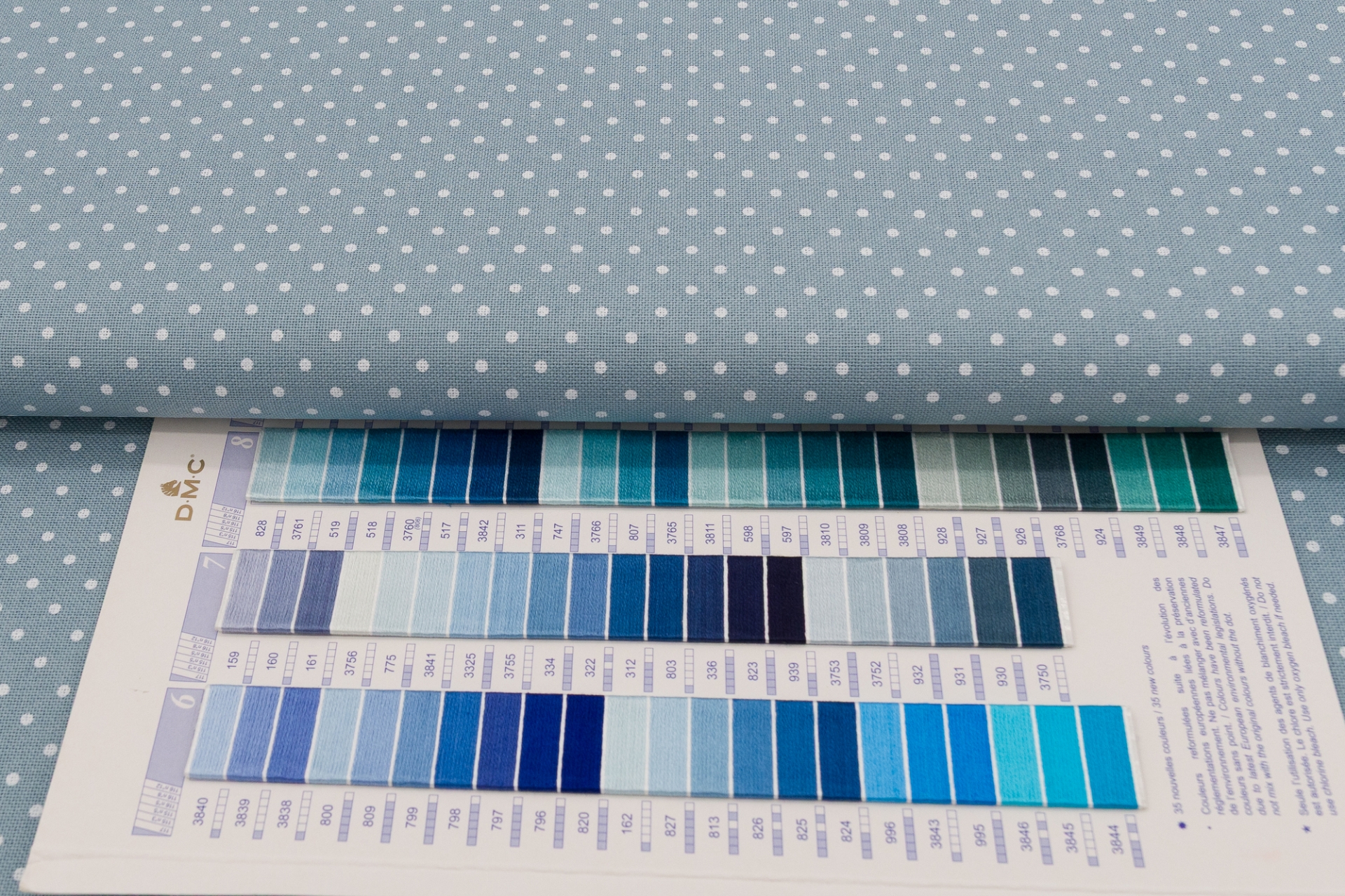 Zweigart Blue Dots Petit Point 32 Count Murano Cotton Evenweave (5269) (Multiple