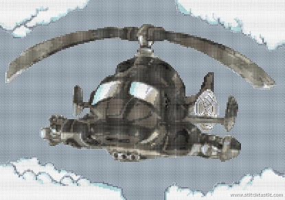 Picture of Air Wolf Helicopter Cross Stitch