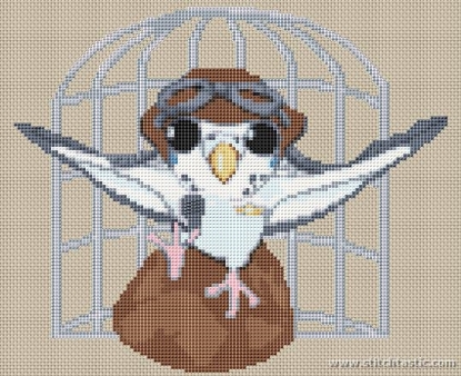 Picture of Budgie Caricature Cross Stitch