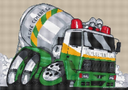 Picture of Cement Mixer Truck Cross Stitch