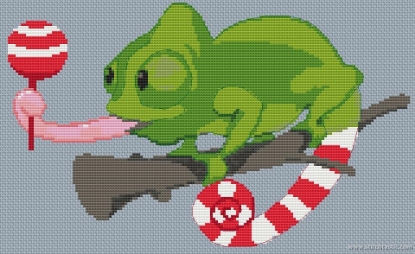 Picture of Chameleon Caricature Cross Stitch