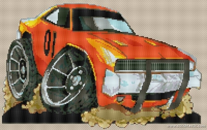 Picture of Dukes of Hazzard (general lee) Cross Stitch