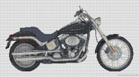 Harley Davidson Deuce motorcycle cross stitch chart Kit and Chart Stitchtastic