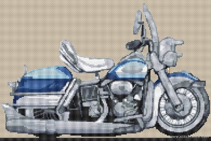 Picture of Harley Davidson Electra Glide Caricature Cross Stitch