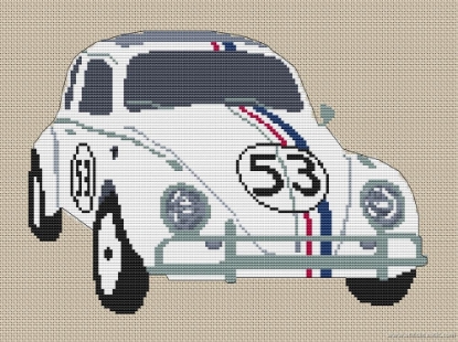 Picture of Herbie Volkswagen Beetle Cross Stitch