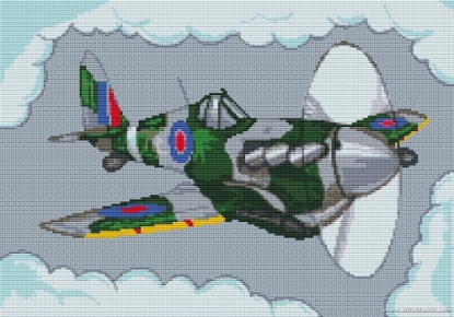 Picture of Spitfire Aeroplane Cross Stitch