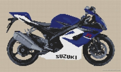 Picture of Suzuki GSXR 1000 2006  Motorcycle Cross Stitch