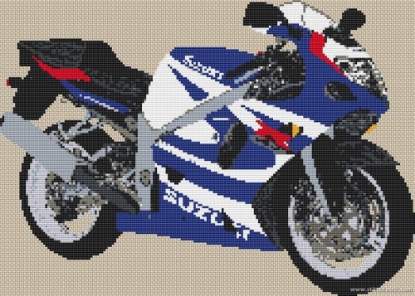 Picture of Suzuki GSXR 750 Motorcycle Cross Stitch