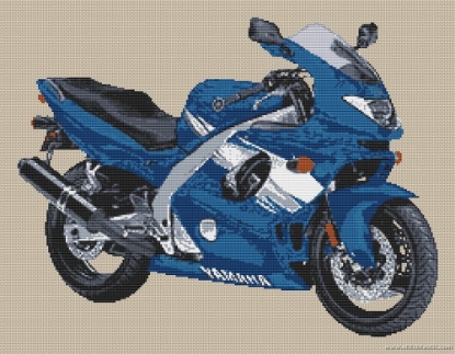 Picture of Yamaha 600 2005 Motorcycle Cross Stitch Pattern