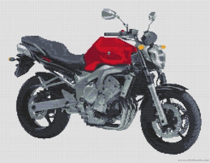 Picture of Yamaha FZ6 Motorbike Cross Stitch Pattern