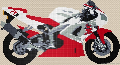 Picture of Yamaha R1 1998 Red motor bike Cross Stitch Pattern